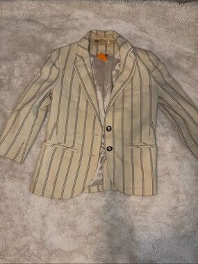Women’s Cream Striped Blazer